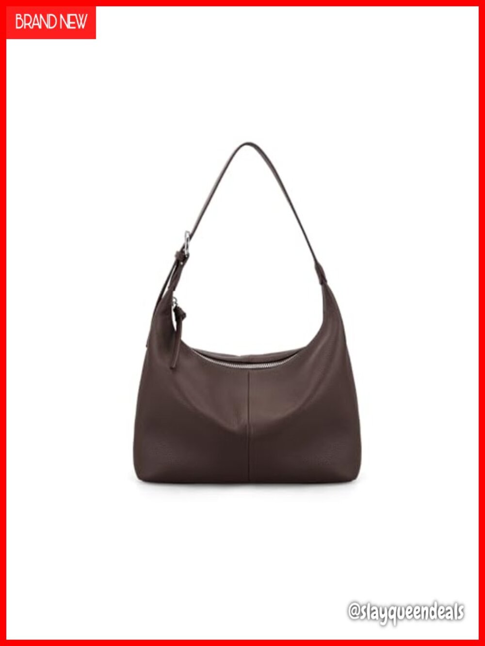 Genuine Leather Slouchy Hobo Bag for Women - Lightweight Work Shoulder Purse